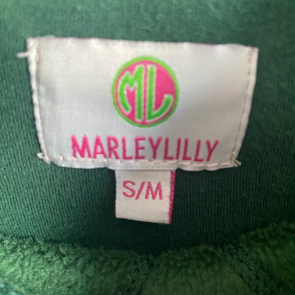 MARLEYLILLY Green Crewneck Sweater with Elbow Patches Y’all - Picture 4 of 7